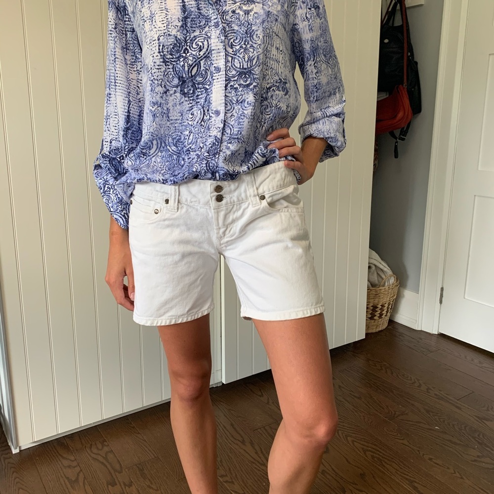 White Denim Shorts
